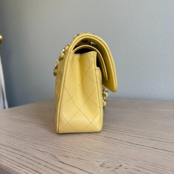 Chanel Classic Flap Small Caviar small Yellow - Picture 6 of 13